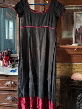 Black with burgundy silk trim | Vintage boutique designer